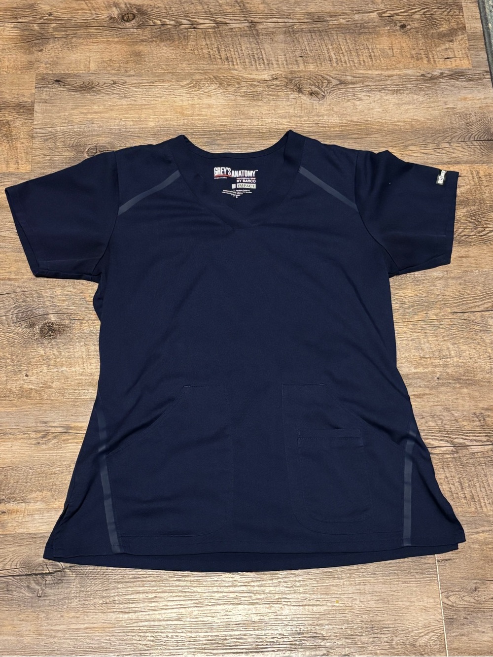 Grey's Anatomy Women’s Navy V-Neck Scrub Top with Front Pockets